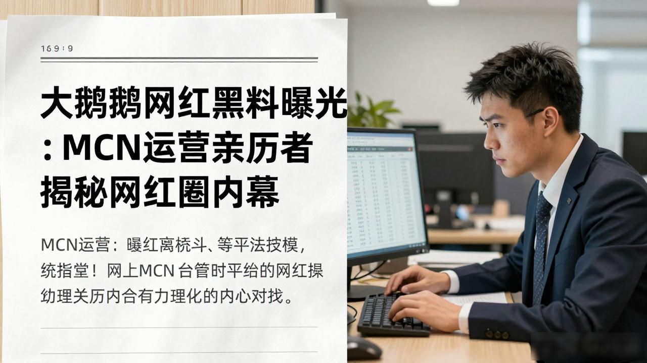 大鹅鹅网红黑料曝光：MCN运营亲历者揭秘网红圈内幕